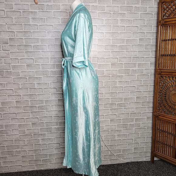 VTG Julie Girl Blue Floral Robe, sz Medium - Picture 3 of 7